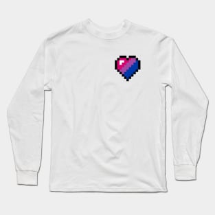 Bisexual Pride Pixel Heart Long Sleeve T-Shirt